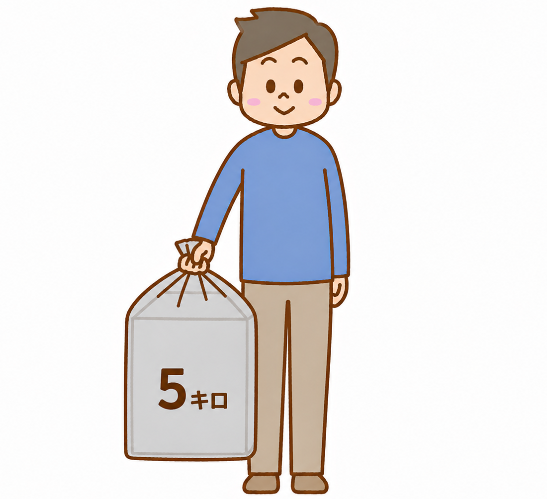 大きな荷物を持った男の人